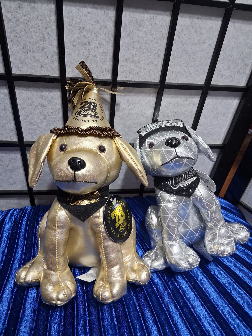 Gold Plush Dog Toy with Branded Bandana